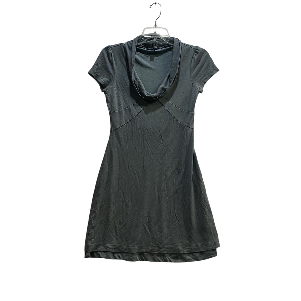 Banana Republic Gray Cowl Neck Short Sleeve Mini Dress XS Charcoal Gray A-line